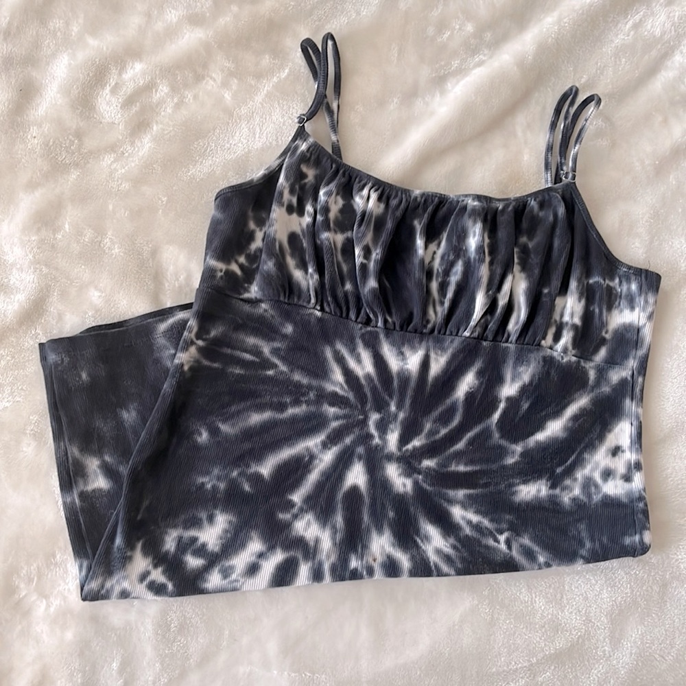 🔴 Black and White Tie Dye Dress